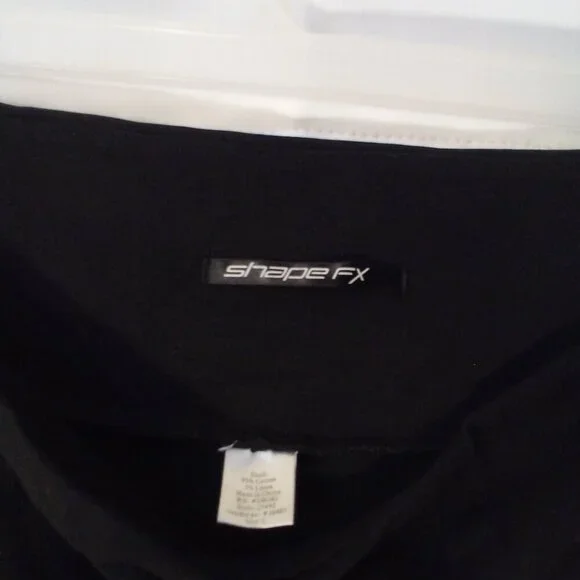 Shape FX Leggings Women L Straight Skinny Active Athletic Cropped Black - Picture 8 of 13